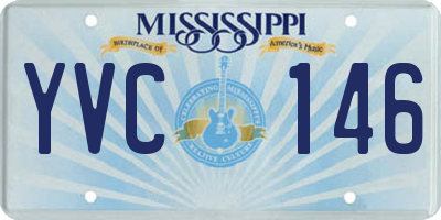 MS license plate YVC146