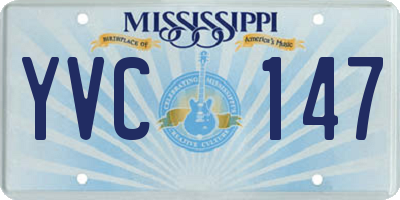 MS license plate YVC147
