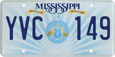 MS license plate YVC149