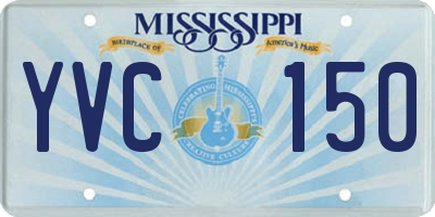 MS license plate YVC150