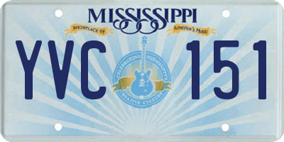 MS license plate YVC151