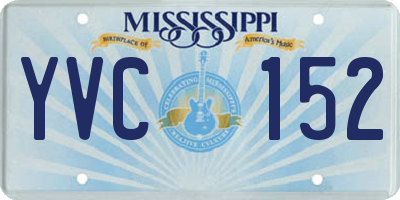 MS license plate YVC152