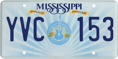MS license plate YVC153