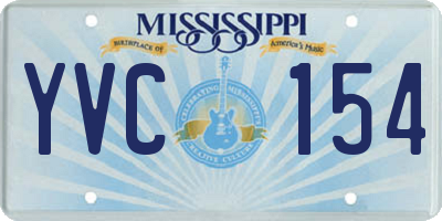 MS license plate YVC154
