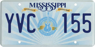 MS license plate YVC155