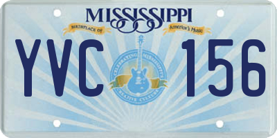 MS license plate YVC156