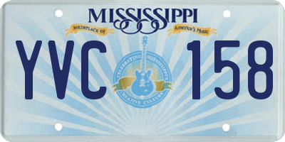 MS license plate YVC158