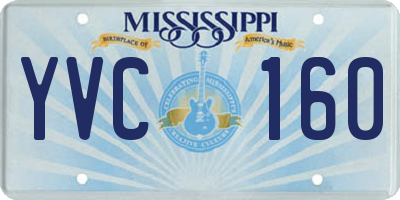 MS license plate YVC160