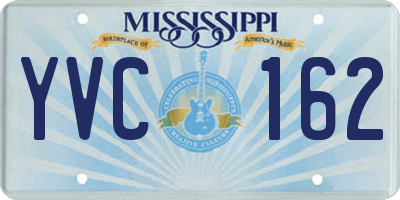 MS license plate YVC162