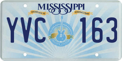 MS license plate YVC163