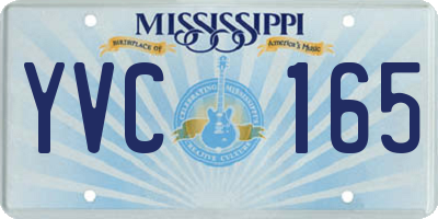 MS license plate YVC165