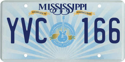 MS license plate YVC166
