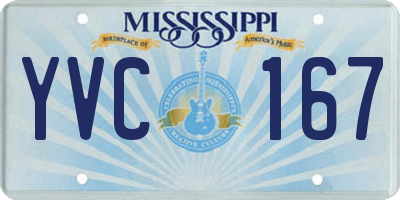MS license plate YVC167