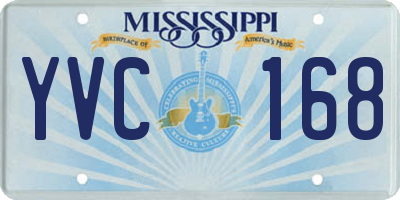 MS license plate YVC168