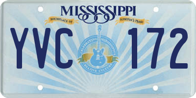 MS license plate YVC172