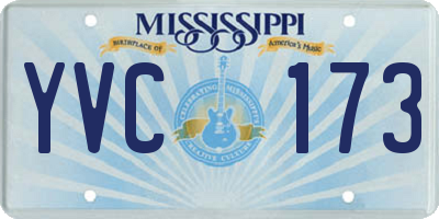 MS license plate YVC173