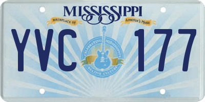 MS license plate YVC177