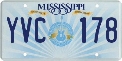 MS license plate YVC178