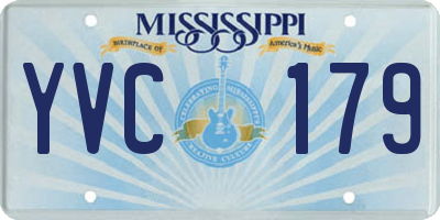 MS license plate YVC179