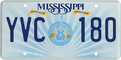 MS license plate YVC180