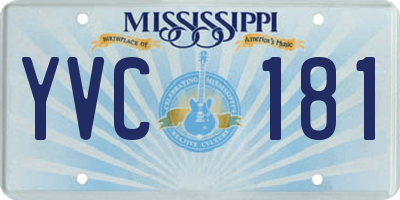 MS license plate YVC181