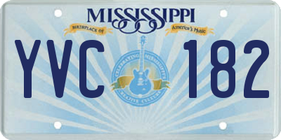 MS license plate YVC182