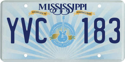 MS license plate YVC183