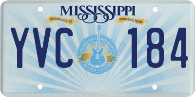 MS license plate YVC184