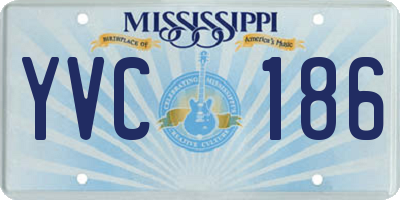 MS license plate YVC186