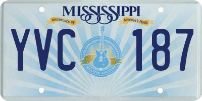 MS license plate YVC187