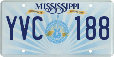 MS license plate YVC188