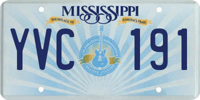 MS license plate YVC191