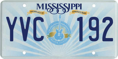 MS license plate YVC192