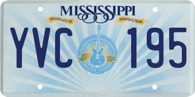 MS license plate YVC195