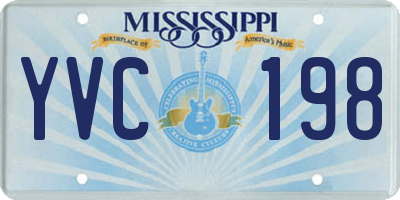 MS license plate YVC198