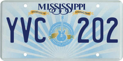 MS license plate YVC202