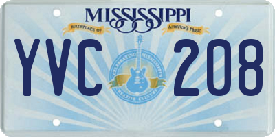 MS license plate YVC208