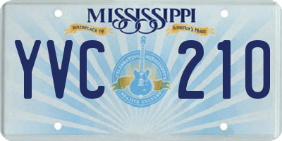 MS license plate YVC210