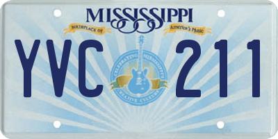 MS license plate YVC211