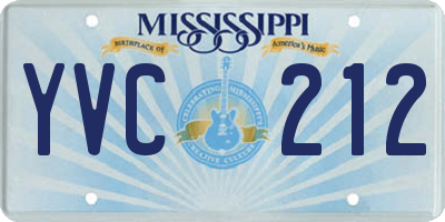 MS license plate YVC212