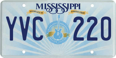 MS license plate YVC220