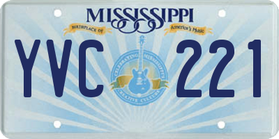 MS license plate YVC221