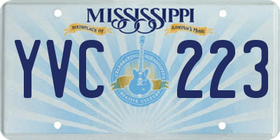 MS license plate YVC223