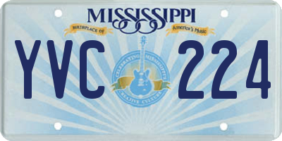 MS license plate YVC224
