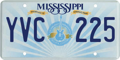 MS license plate YVC225