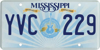 MS license plate YVC229