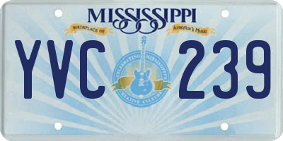 MS license plate YVC239