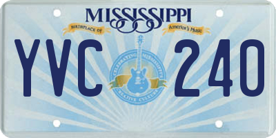MS license plate YVC240