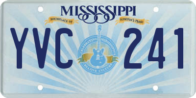MS license plate YVC241