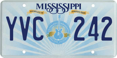 MS license plate YVC242